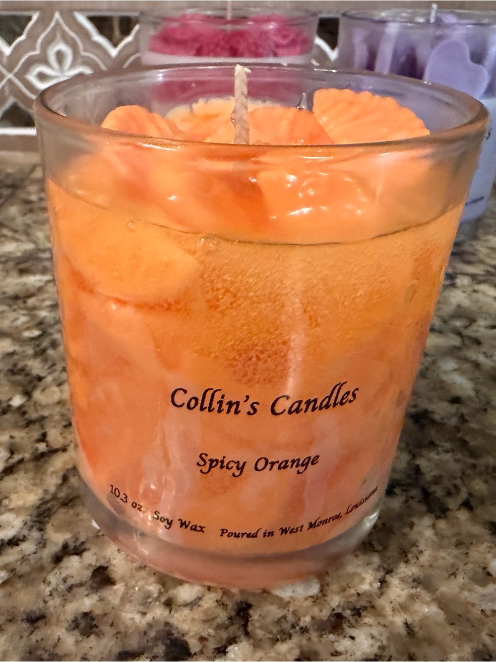 Collin's Candles Spicy Orange Soy Candle - Bright Orange
